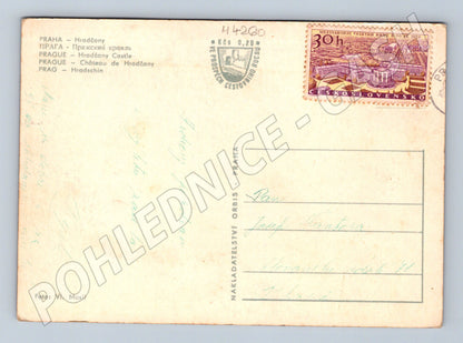 Pohlednice Praha Hradčany a Karlův most historický 1959 (M4260)