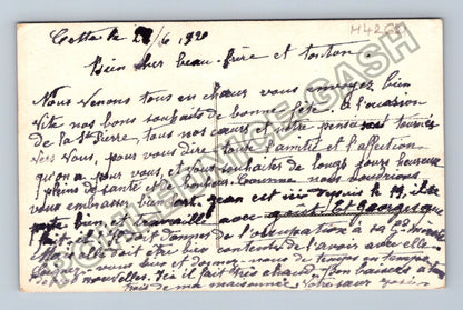 Pohlednice Francie žena s květinami Bonne Fête 1920 (M42621)