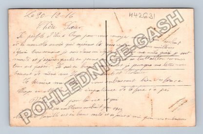 Pohlednice Francie chlapec s květinami Bonne Année (M42631)