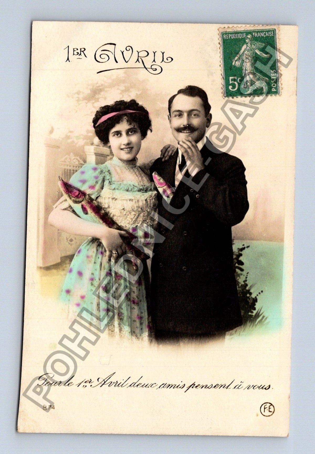 Pohlednice Francie 1er Avril aprílový žert ryba (M42632)