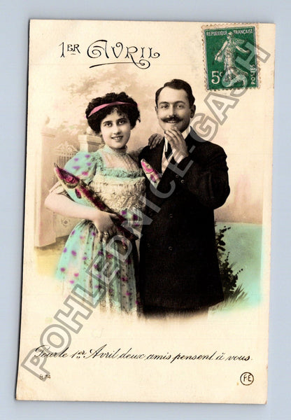 Pohlednice Francie 1er Avril aprílový žert ryba (M42632)