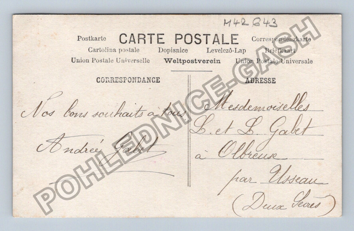 Pohlednice Francie žena s květinami Bonne Année (M42643)