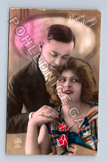 Pohlednice Francie pár Bonne Année (M42644)