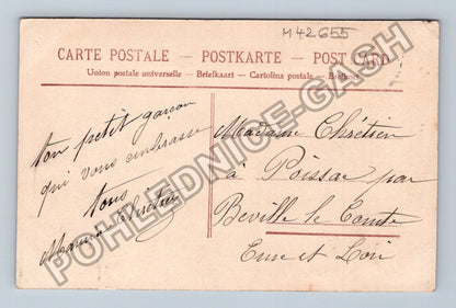 Pohlednice Francie chlapec s květinami (M42655)