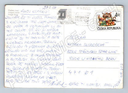 Pohlednice Praha Pražský hrad a Karlův most starý motiv (M4266)