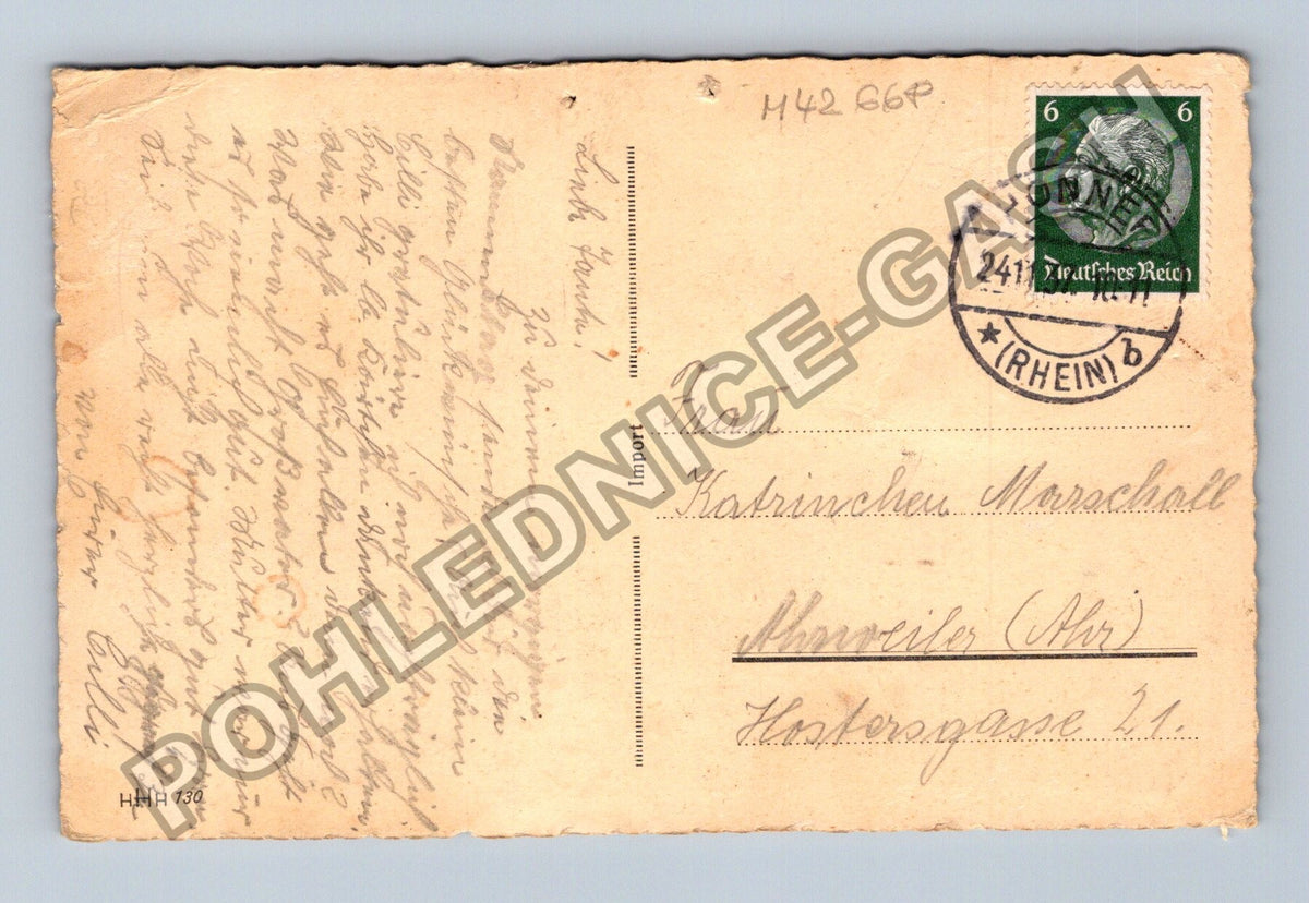 Pohlednice Německo kytice růží Herzlichen Glückwunsch (M42668)
