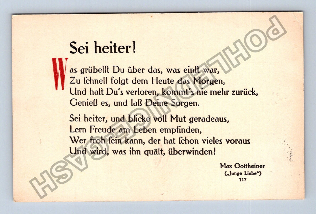 Pohlednice Německo Sei heiter! Max Gottheiner 1908 (M42689)