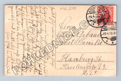 Pohlednice Německo Velikonoční přání květiny 1919 (M42690)