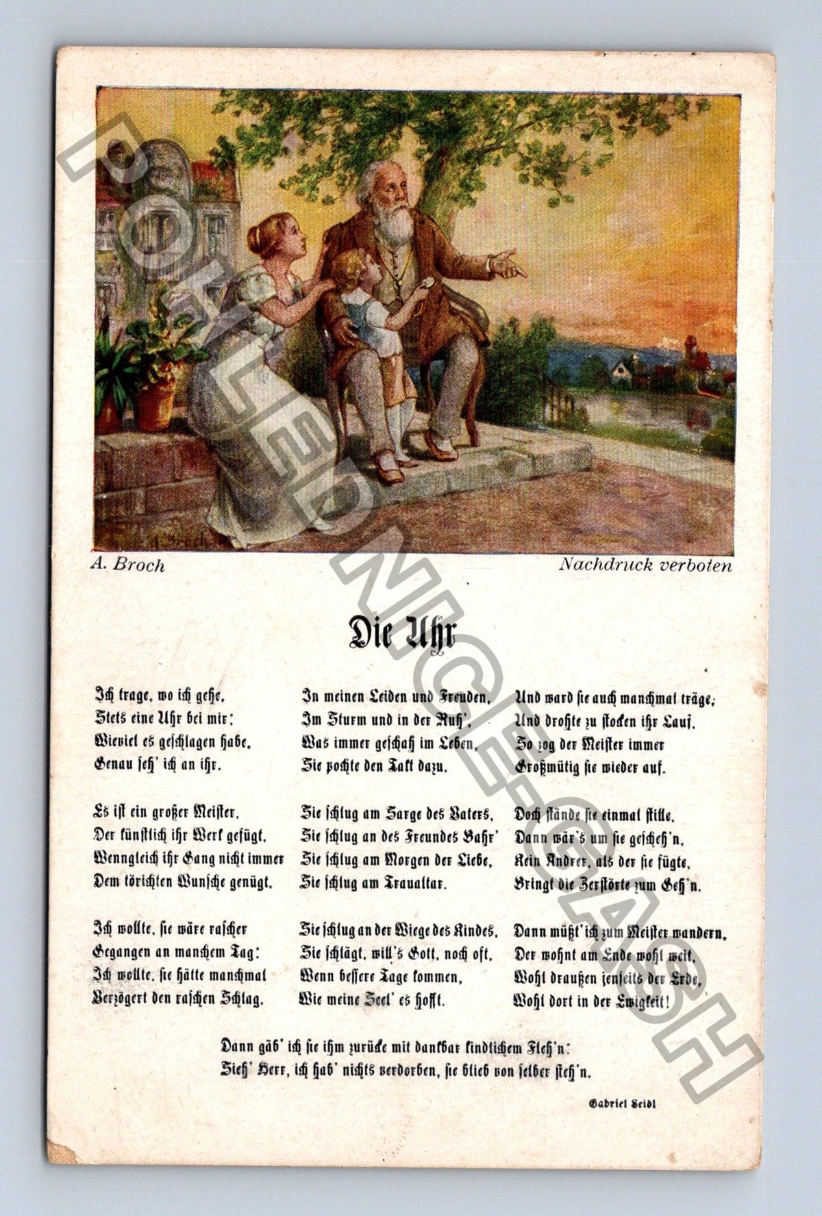 Pohlednice Die Uhr A Broch báseň hodiny (M42691)