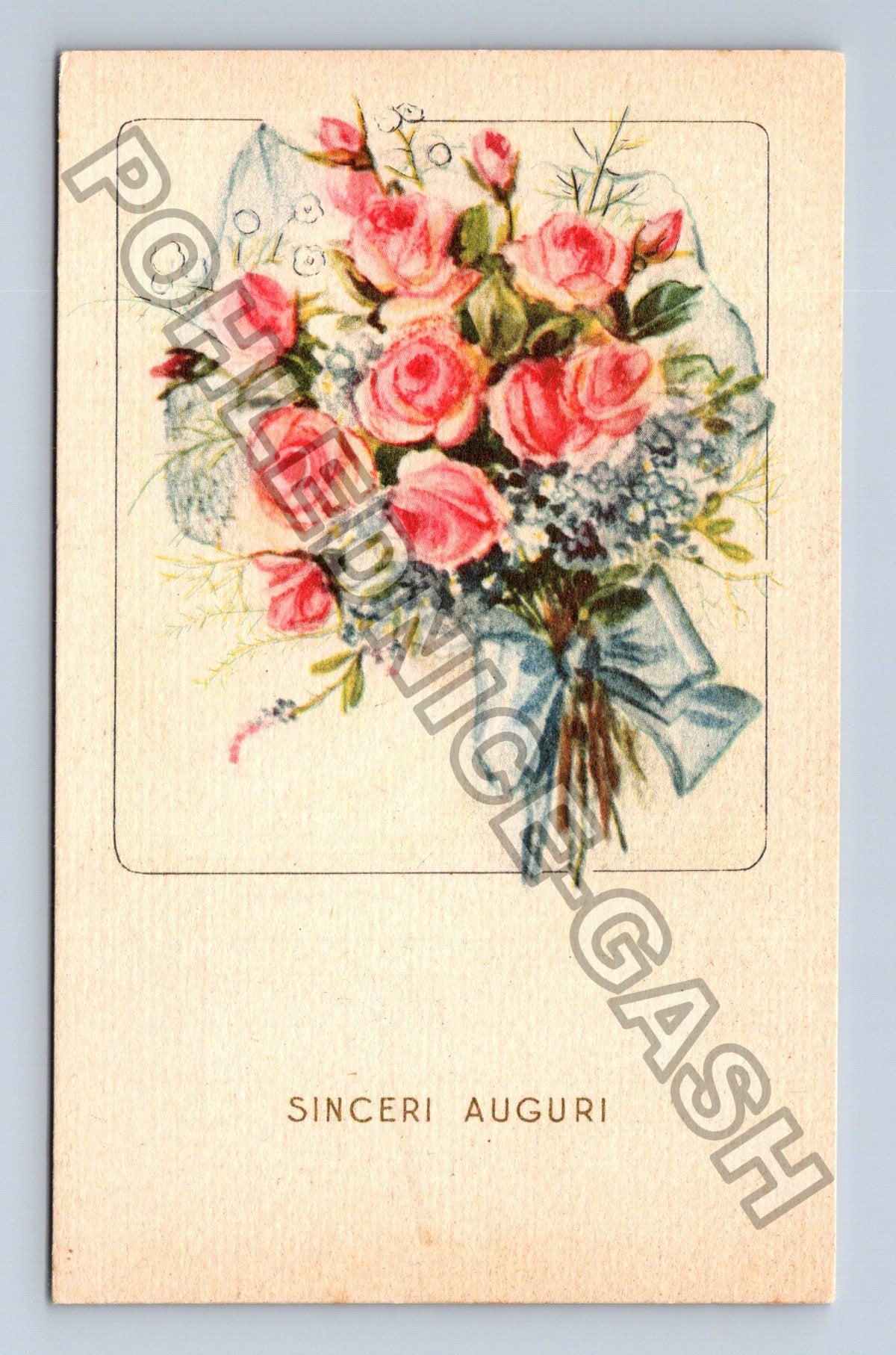 Pohlednice Itálie kytice růží Sinceri Auguri (M42698)