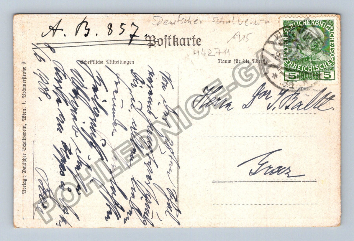 Pohlednice Rakousko Frohe Pfingsten malba (M42711)