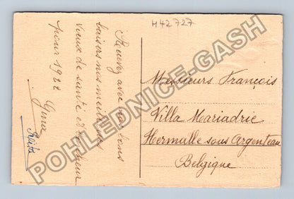 Pohlednice Belgie Novoroční přání macešky 1922 (M42727)