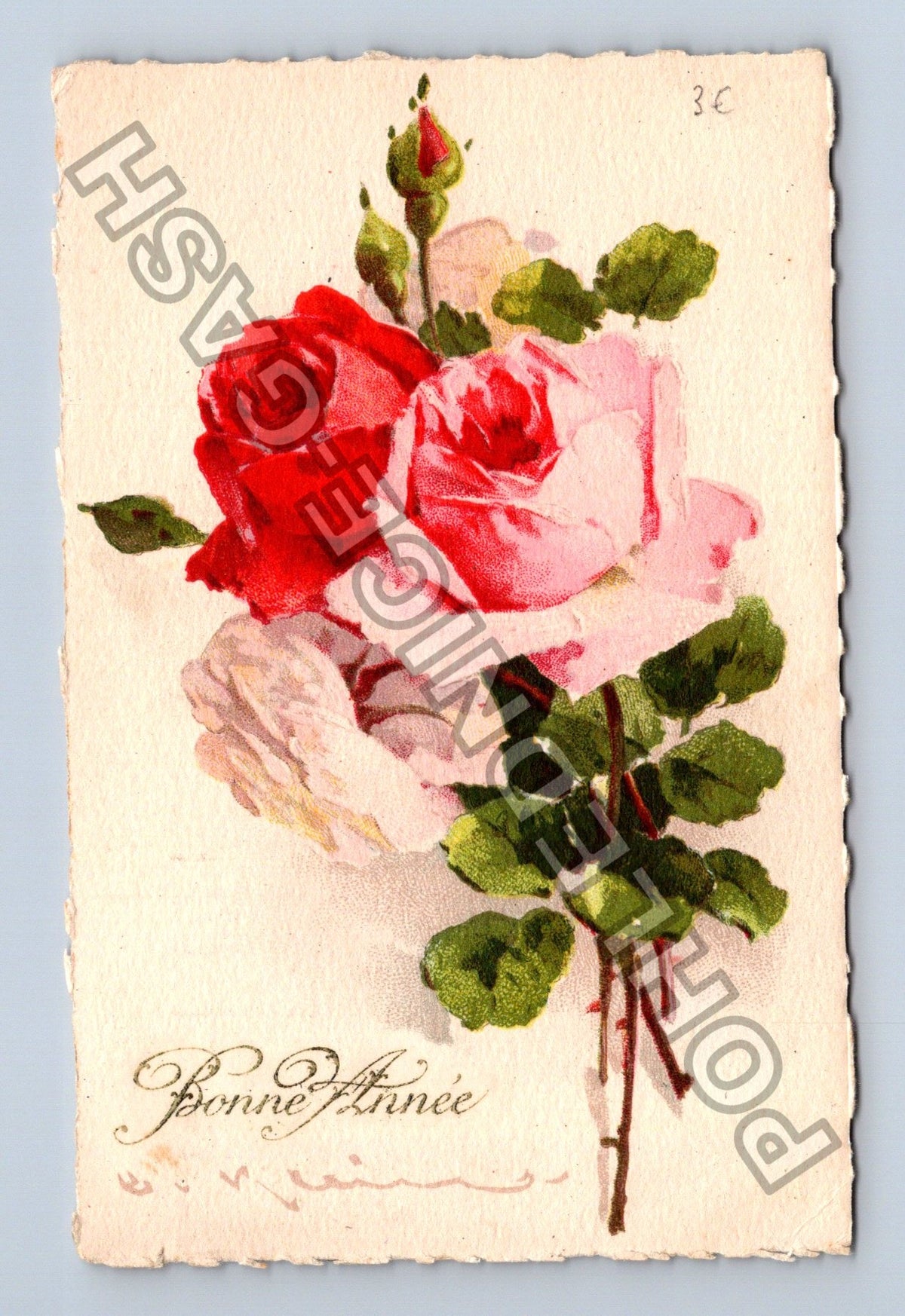 Pohlednice Francie kytice růží Bonne Année 1930 (M42732)