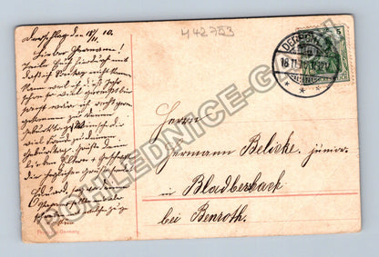 Pohlednice Německo konvalinky přání k narozeninám 1914 (M42753)