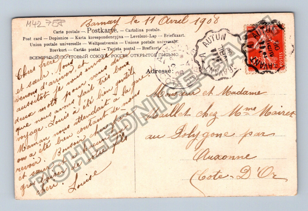 Pohlednice Francie Bonne Fete 1908 (M42758)