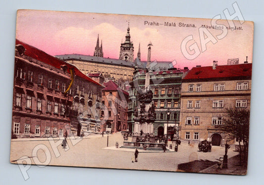 Pohlednice Praha Malostranské náměstí kolorovaný motiv (M4277)