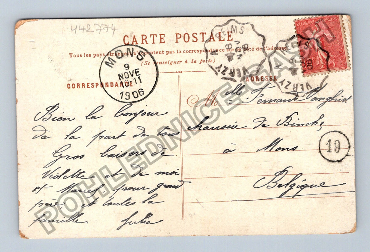 Pohlednice Belgie květiny ovoce Amtié Sincère 1906 (M42774)