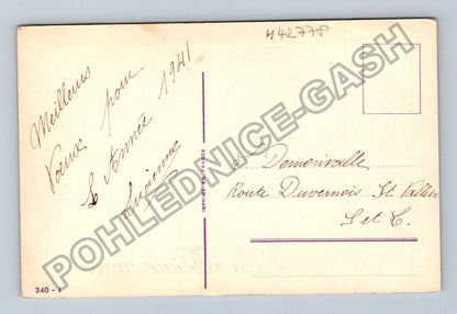 Pohlednice Francie Novoroční přání zimní krajina 1941 (M42778)