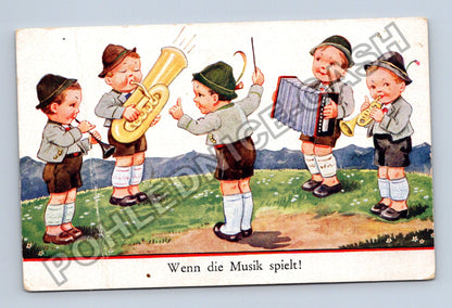 Pohlednice Německo Wenn die Musik spielt děti hrající (M42788)