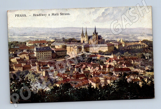 Pohlednice Praha Hradčany a Malá Strana 1911 kolor (M4279)