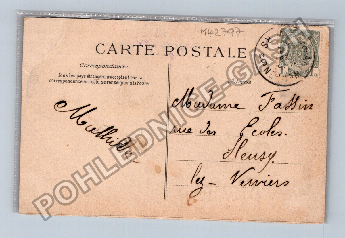 Pohlednice Francie Un Bonjour dAnvers květiny vlaštovky (M42797)