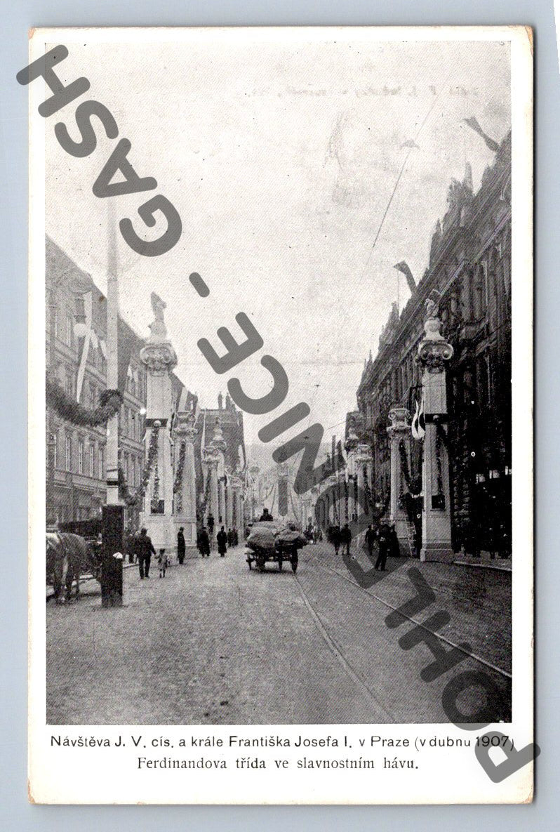 Pohlednice Praha Ferdinandova třída 1907 (M428)