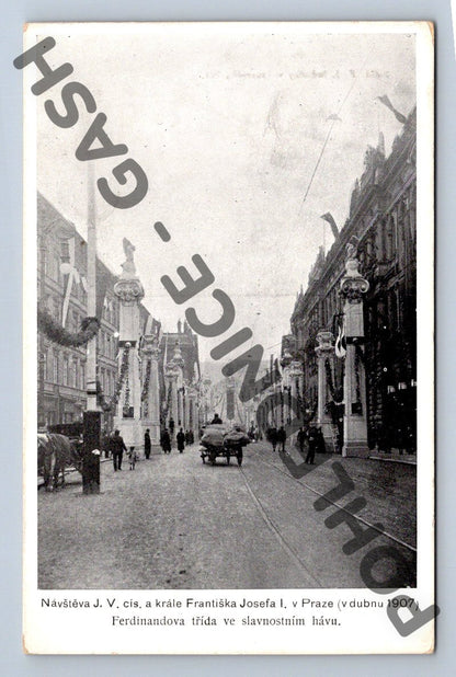 Pohlednice Praha Ferdinandova třída 1907 (M428)