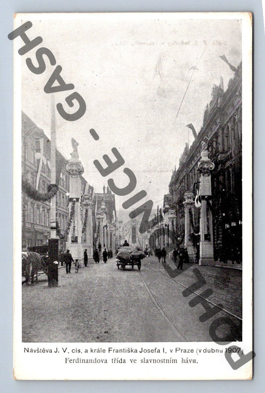 Pohlednice Praha Ferdinandova třída 1907 (M428)
