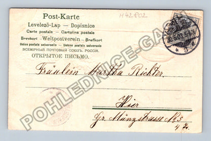Pohlednice Německo Pfingsten chrousti bříza (M42802)