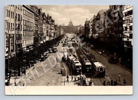 Pohlednice Praha Václavské náměstí tramvaje Orbis (M4281)
