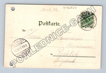 Pohlednice Německo Žena s Amor v sepii 1908 (M42824)