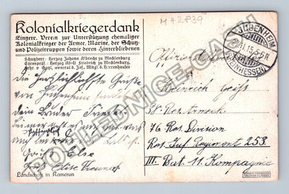Pohlednice Německo Kolonialkriegerdank Kamerun 1915 (M42839)