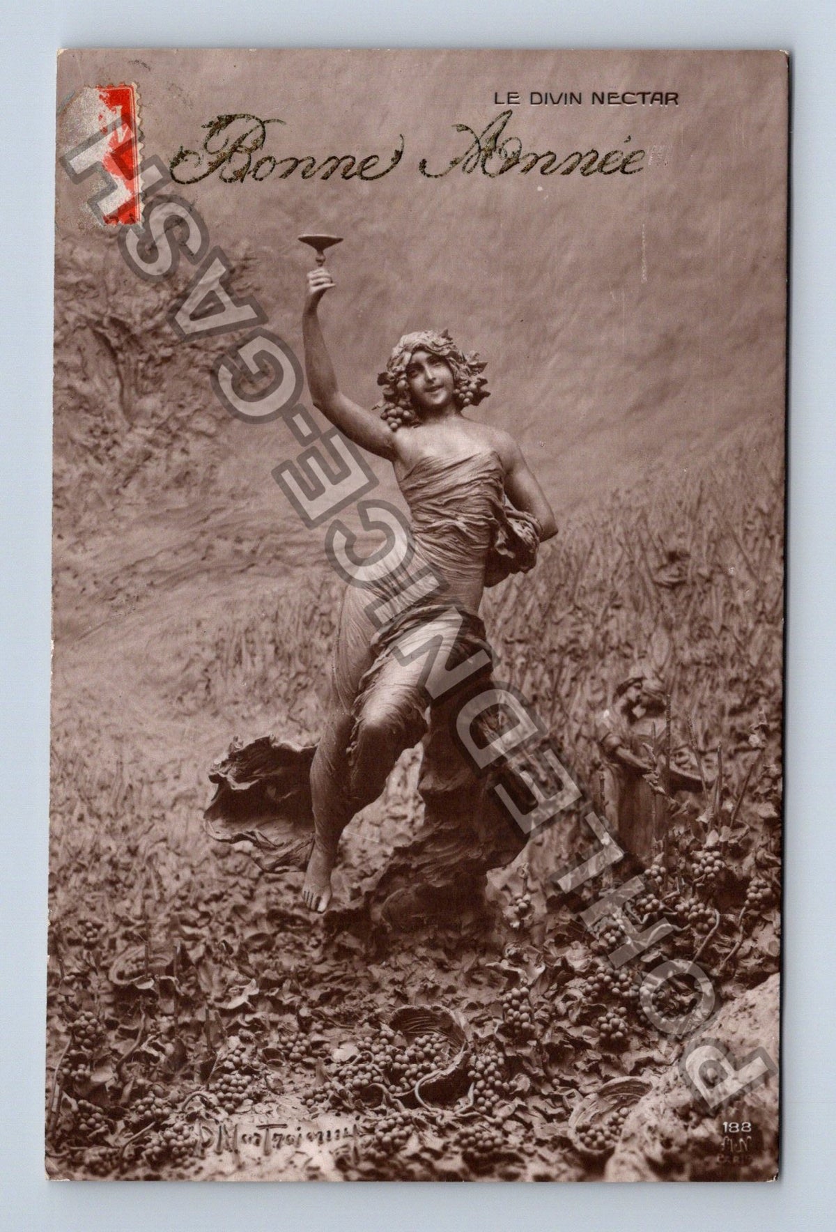 Pohlednice Francie Allenc žena s pohárem 1913 (M42856)