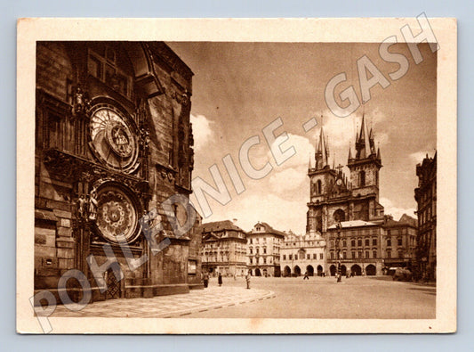 Pohlednice Praha Orloj a Týnský chrám historická (M4286)