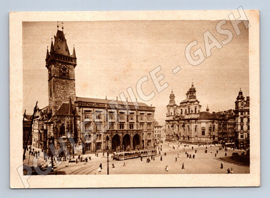 Pohlednice Praha Staroměstská radnice černobílá (M4287)