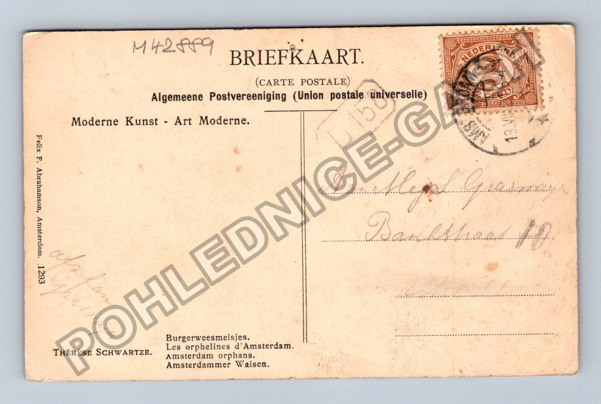 Pohlednice Holandsko Burgerweesmeisjes Amsterdam orphans (M42889)