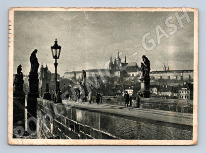 Pohlednice Praha Karlův most a Hradčany 1946 (M4289)