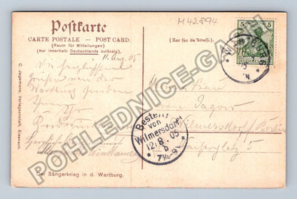 Pohlednice Německo Zpěvácká válka na Wartburgu 1905 (M42894)