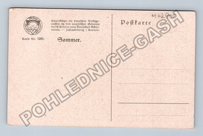 Pohlednice Žena s květinami ve vlasech Sommer (M42900)