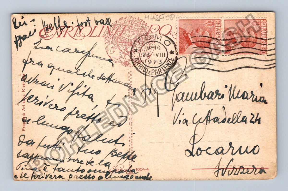 Pohlednice Itálie žena s hvězdou Per Te Captiva 1923 (M42908)