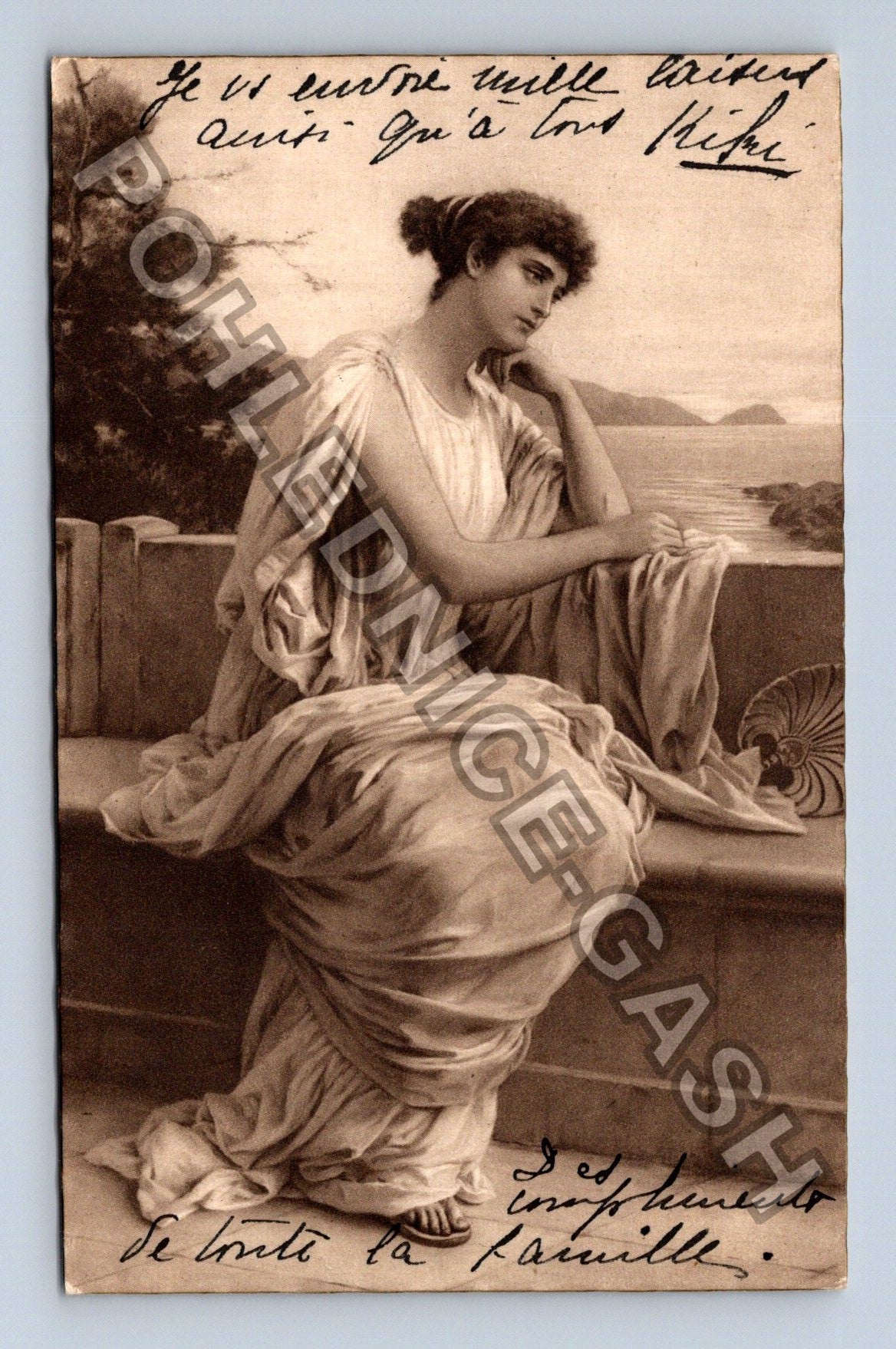 Pohlednice Belgie žena v antickém stylu 1914 (M42918)
