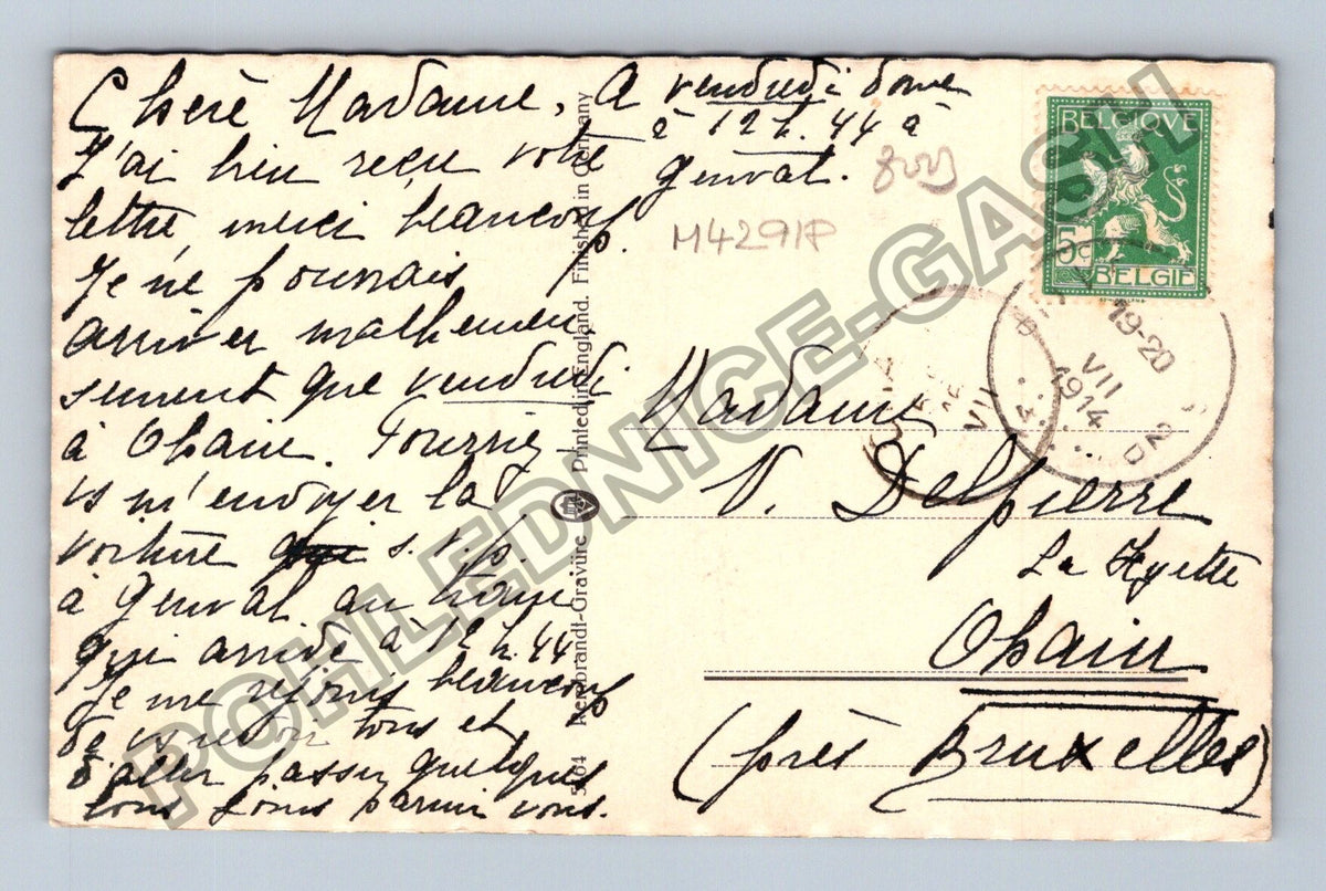 Pohlednice Belgie žena v antickém stylu 1914 (M42918)