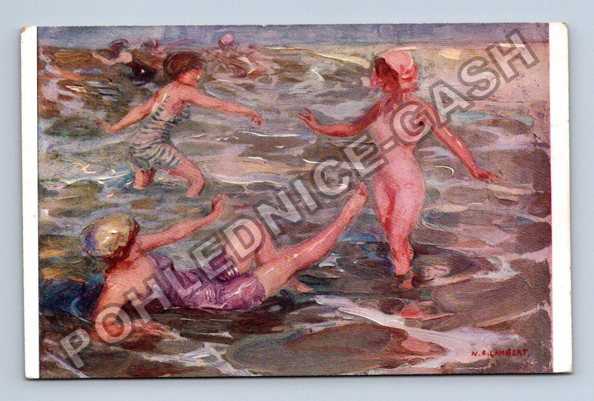 Pohlednice Francie koupání v moři N. C. Lambert (M42933)