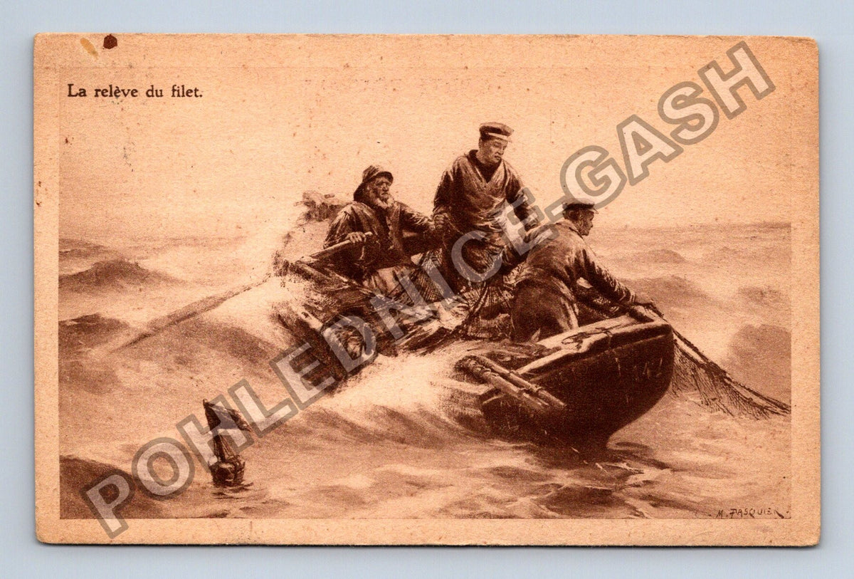 Pohlednice Belgie La relève du filet 1910 (M42946)