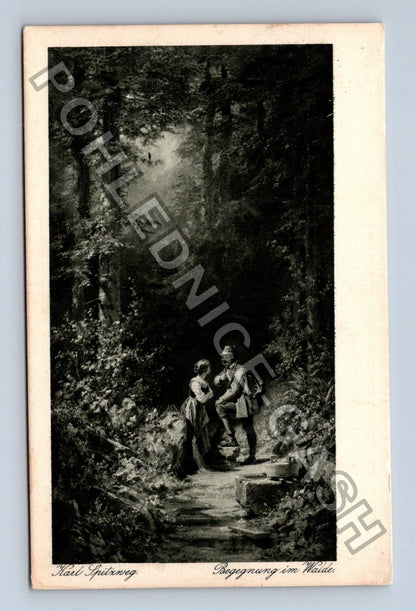 Pohlednice Německo Begegnung im Walde Karl Spitzweg (M42951)
