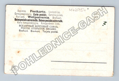 Pohlednice Alpy horská krajina s domy (M42954)