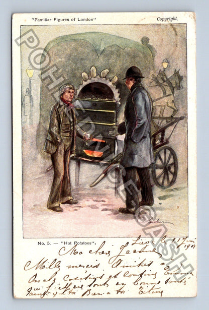 Pohlednice Velká Británie Hot Potatoes Londýn 1904 (M42964)