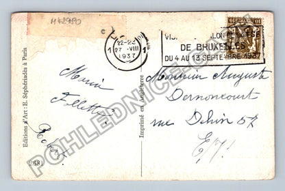 Pohlednice Belgie chlapec dívka psací stroj 1937 (M42980)
