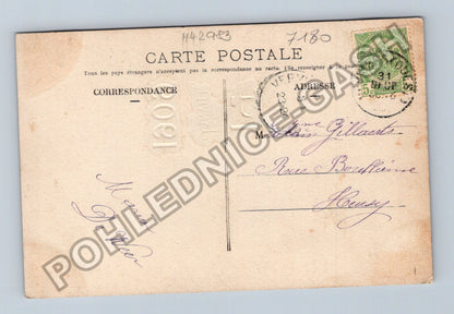 Pohlednice Francie Novoroční přání dívka růže 1909 (M42983)
