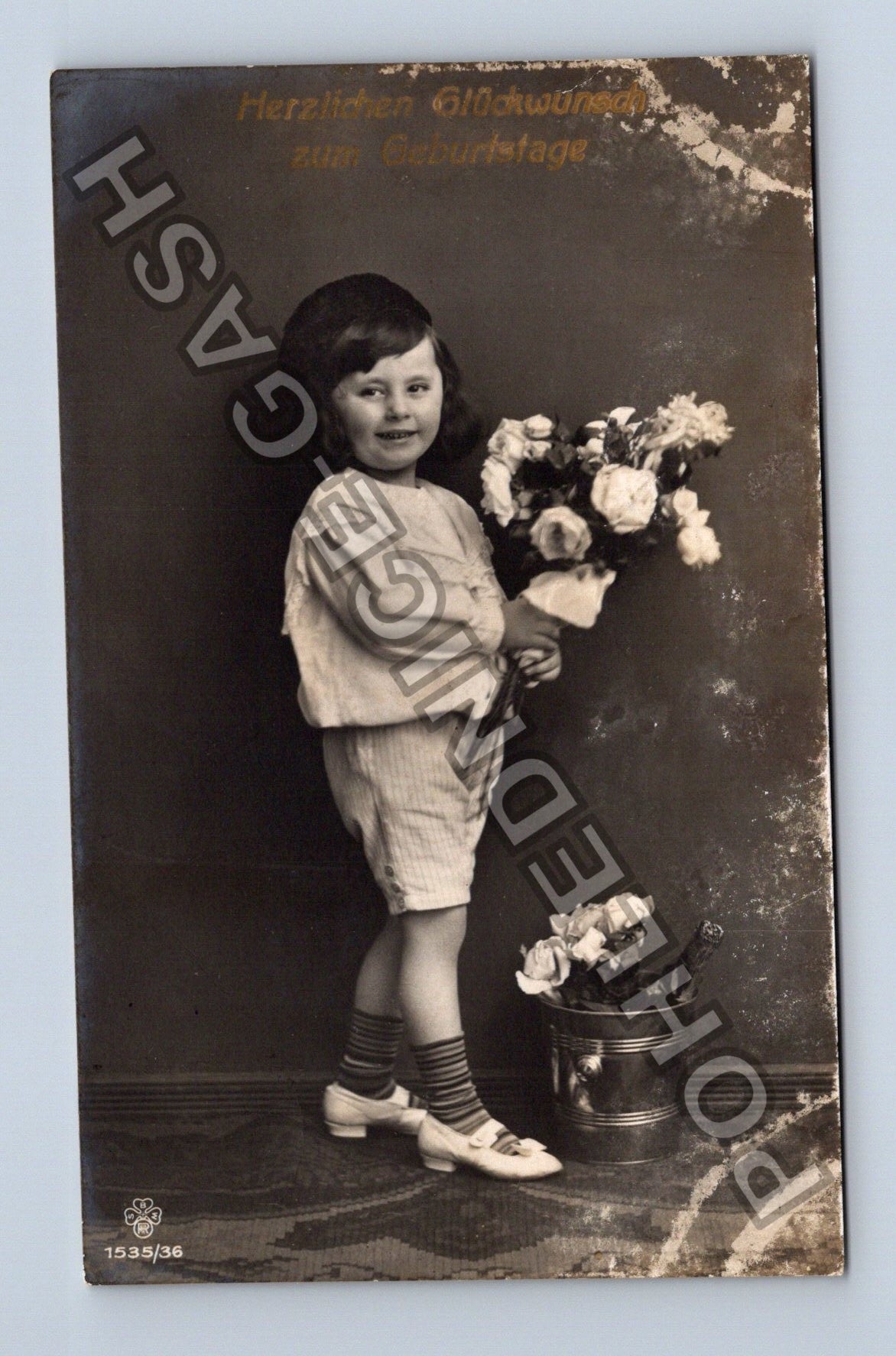 Pohlednice Německo Kiel dívka s květinami 1909 (M43004)